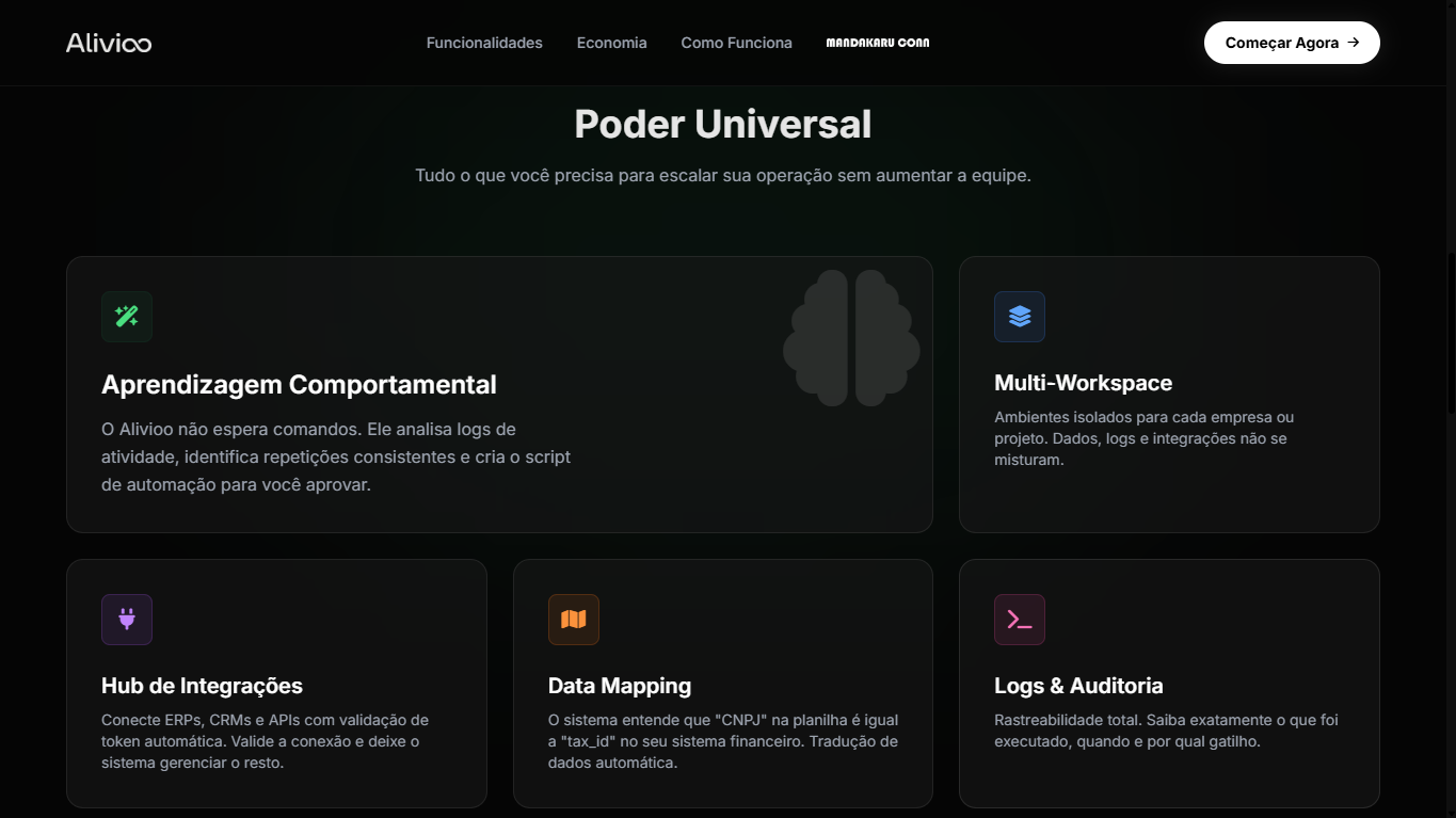 Landing Page Alivioo